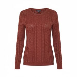 American Eagle Outfitters Womens Sweater Copper Zip Side Sz XS Cable Knit Casual